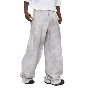 Pantalon délavé à l'acide, coupe ample, imprimé personnalisé, unisexe, surdimensionné, pour hommes et femmes, style jogging - Product Image 3