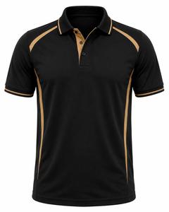 T-shirt à manches courtes noir et or pour homme, en jersey, séchage rapide, tricoté, style décontracté, mélange polyester/coton de haute qualité - Product Image 1