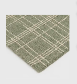 Alfombra moderna de lana a cuadros verde claro, acolchada, para interiores y exteriores, directamente de fábrica en grandes cantidades. - Product Image 5