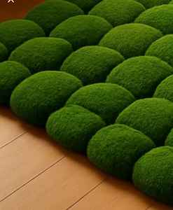 Alfombra verde musgo, hecha a mano con lana de alta calidad, ecológica, antideslizante, para sala de estar, habitaciones infantiles, hoteles y oficinas. - Product Image 2
