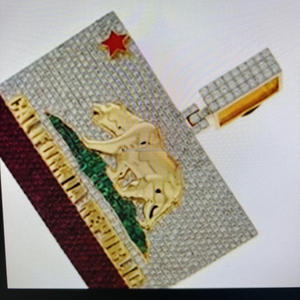 Colgante para hombre de oro amarillo de 10K con logotipo Hip Hop, diseño 3D personalizado, con moissanita VVS y diamante de laboratorio en forma de estrella, certificado IGI, de RB GEMS YUKUI - Product Image 6