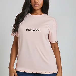 Camiseta de Verano de Corte Regular a Precio de Mayoreo, 100% Algodón, Cuello Redondo, Apliques, Ropa de Gimnasio, Camiseta Hip Hop, Colores Personalizados - Product Image 1