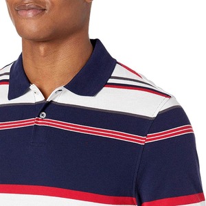 Polo pour homme élégant et décontracté à motif uni, manches courtes, anti-plis, en coton uni - Product Image 6