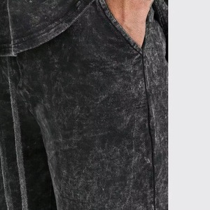 Custom Logo Embroidery Men'S Vintage <b>Oversized</b> Blank T-Shirt Set Plus Size Stretchable 2-Piece <b>Jogger</b> Suit Shorts Summer Track - Product Image 3