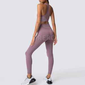 ชุดโยคะผู้หญิงแบบสั่งทำได้ MOQ ต่ำ พร้อมโลโก้ด้านหน้า ชุดออกกำลังกายคุณภาพสูง 2 ชิ้น น้ำหนักเบา ระบายอากาศได้ดี - Product Image 6