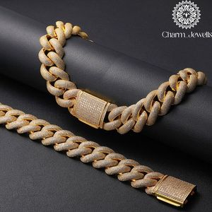 สร้อยคอผู้ชาย Charm Jewells ชุบทอง 14K ประดับโมอิสซาไนต์ทรงกลม ดีไซน์แบบเชื่อมต่อ สไตล์ฮิปฮอป รับรองโดย IGI เหมาะสำหรับงานปาร์ตี้ - Product Image 4