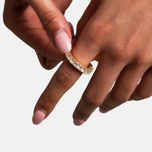Women's Round Brilliant Cut Moissanite <b>Ring</b> Channel Setting Classic Engagement Jewelry - Product Image 2