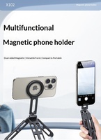 Perche à selfie magnétique multifonction haut de gamme en métal pur, pour prise de vue individuelle et utilisation sur bureau, support pliable facile à transporter