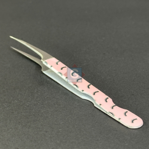 Pinzas para pestañas rosas de acero inoxidable con punta de precisión y superficie lisa para extensión de pestañas - Product Image 2