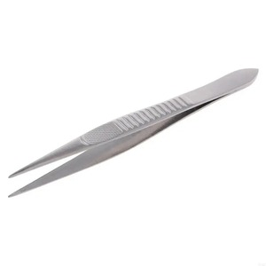Stainless Steel Eyebrow Hair Tweezers Professional Eyebrow Hair Removal Fake Eyelash Tweezer Acne Needle <b>Clip</b> Flat Tip Tool - Product Image 1
