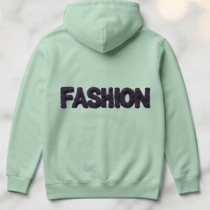 Top Quality Top Selling Sustainable Light Blue Color Custom Chenille Embroidery Logo Patch Professional Premium Quality <b>Hoodies</b> - Product Image 3