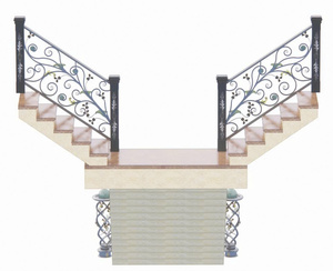 Handcrafted Wrought Iron Stair Rails Balcony Railings Elegant Design Premium Powder Coating Rust Resistant for Villa Modern - Product Image 6