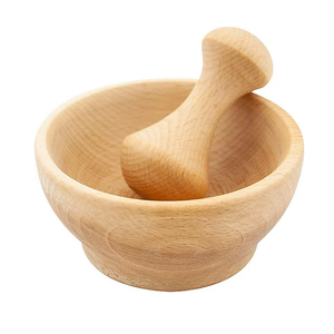 Mortier et pilon en bois 140 pour broyage manuel d'épices et herbes naturelles - Écologique - Product Image 3