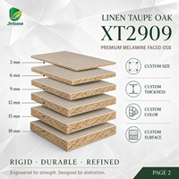 Panneau de bois aggloméré orienté (OSB) mélaminé Jinbase SXT2909 Linen Taupe Oak 18 mm E0 1220x2440 mm pour meubles et menuiseries