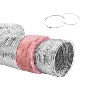 Tubo Flessibile Isolato per Asciugatrice da 1,5 m, Lungo 7,6 m, con 2 Morsetti per Tubi, Protezione a 3 Strati, per Impianti HVAC e Riscaldamento, Ideale per Appartamenti - Product Image 1