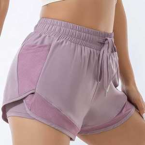 Short de sport à séchage rapide pour femme, double couche, taille élastique, idéal pour la course, le yoga, l'entraînement actif et le cyclisme en extérieur, vente en gros 2026 - Product Image 2