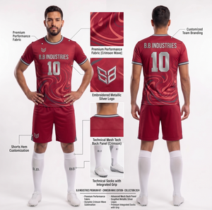 Ensemble de maillots de foot personnalisés sublimés, maillot en tissu quantique, kit de football en mesh aérodynamique, logo réfléchissant, chaussettes techniques, OEM - Product Image 3