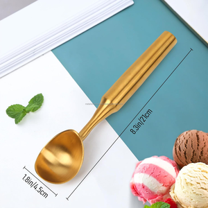 ที่ตักไอศกรีม คุกกี้ อลูมิเนียมทนทาน ป้องกันการกัดกร่อน ใช้กับเครื่องล้างจานได้ เป็นมิตรกับสิ่งแวดล้อม ชุบเงิน ด้ามจับตามหลักสรีรศาสตร์สำหรับ - Product Image 2