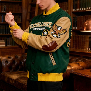 High Quality Unisex Formal Varsity <b>Jacket</b> Canvas Baseball Custom College Team <b>Plus</b> <b>Size</b> Durable Front Logo - Product Image 4