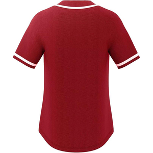 Maillots de baseball bordeaux vierges avec passepoil blanc et boutons intégraux pour équipes scolaires et cadeaux d'entreprise – Vente en gros - Product Image 2