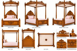 Victorian <b>Royal</b> Handcarved Teak Wood Single <b>Bed</b> For Kids Modern Hand Carved Teak Wood Kids <b>Bed</b> Luxurious <b>Royal</b> Villa Kids <b>Bed</b> UK - Product Image 5