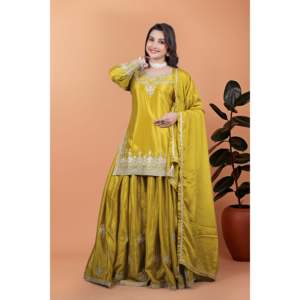 Ensemble de vêtements de soirée haut et bas Dupatta pour femmes styliste - Product Image 1