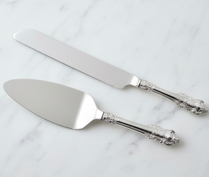 Serveur de gâteau en argent de luxe avec poignée artistique outil de coupe de gâteau fonctionnel idéal pour la cuisson à la maison des repas de famille et des cadeaux - Product Image 1