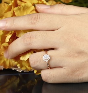 Oval Cut Moissanite 18K Gold Plated Sterling <b>Silver</b> Engagement Classic <b>Solitaire</b> Dainty Minimalist Wedding Promise for Party - Product Image 4