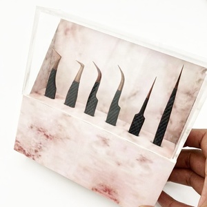 Pince à cils solide en or rose noir en acier inoxydable de haute qualité pointu importé marque privée en vrac en gros NOMEX - Product Image 4