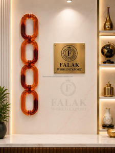 FALAK WORLD EXPORT งานศิลปะติดผนังเรซิ่นอะคริลิคแบบโซ่ขนาดใหญ่ ดีไซน์อาร์ตเดโค หลายสี - Product Image 5