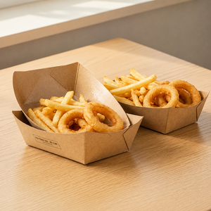 Biodegradable Eco-Friendly Custom Color <b>Bakery</b> Dessert Lukumades Fast Food Packaging Kraft Paper Hot Dog Corn Dog Churros <b>Box</b> - Product Image 5