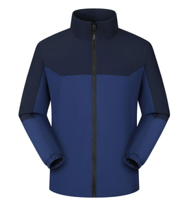 Chaqueta cortavientos para hombre con bloques de color, forro polar, cuello alto, cierre de cremallera, a prueba de viento, informal, de poliéster, corte regular para otoño - Product Image 4