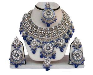 Vintage Style Zircon Flower Shape Alloy 24K Gold Plated Women's Jewelry Set Necklace Earrings Headpiece Engagement White <b>Wedding</b> - Product Image 3