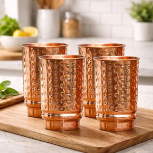Premium Handmade Copper <b>Water</b> Tumbler Wholesale <b>Bulk</b> Supply Hammered Drinking Glass for Home Hotel and Restaurant - Product Image 4