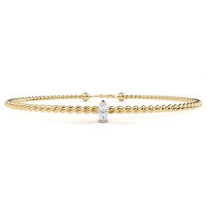 Bracelet élégant en or massif 14 carats avec diamant de laboratoire de forme ronde, certifié IGI, pour mariage, fiançailles, personnalisation, OEM/ODM disponible - Product Image 1