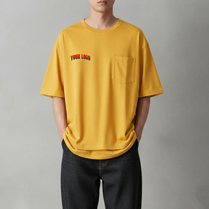 Custom Oversized 100% Cotton Men's T-Shirt Loose Fit Plus Size Custom Blank 210gsm Hip Hop Worsted Eco-Friendly men's Tee - Product Image 4