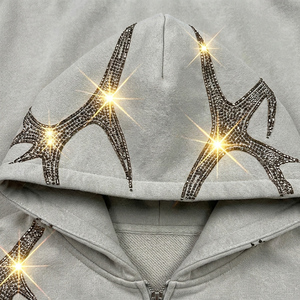 Sweat à Capuche Premium Scintillant à Prix de Gros - Sweat à Capuche Personnalisé Streetwear Urbain Hiver Décontracté Marque Tendance - Product Image 5