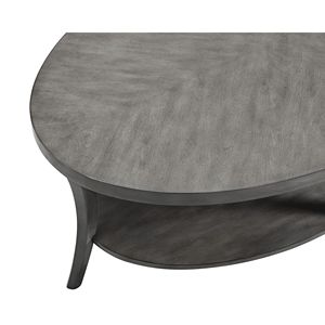 Tavolino da Caffè Contemporaneo con Ripiano Ovale Grigio Perth - Product Image 4