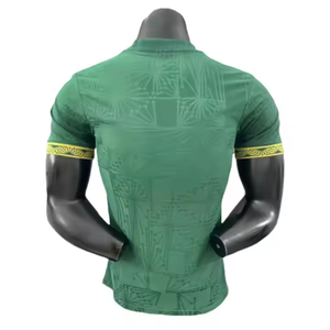 Camiseta de Fútbol Personalizada para Hombre, Color Verde Bosque, para Entrenamiento, con Patrón Jacquard y Detalle de Manga en Contraste - Product Image 6