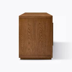 Midcentury <b>Wood</b> <b>Storage</b> <b>Cabinet</b> with Flat Panel Doors Stylish Living Room Sideboard for Home Bedroom and Entryway - Product Image 5
