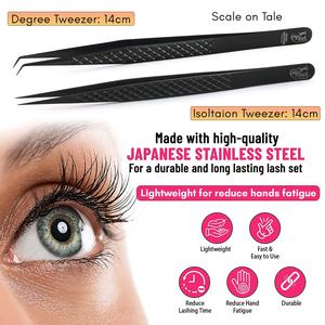 Pince à épiler d'isolation de qualité supérieure outils d'extension de cils avec pince à épiler à pointe de fibre pince à cils droite en acier inoxydable - Product Image 4