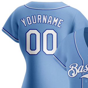 Men Light Blue White Royal Baseball Jersey Button Front Team Shirt Performance <b>Athletic</b> Game Day Practice Sports Uniform Wear - Product Image 3