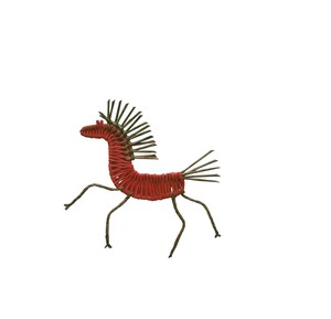Bulk Wholesale Natural Rattan Deer Rocking Horse Ornament Set with rattan present and <b>gift</b> Festive Christmas Tree Hanging Decor - Product Image 4