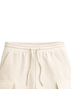 กางเกงขาสั้นคาร์โก้สีเบจสำหรับผู้ชาย เอวยางยืด มีเชือกผูก สไตล์ลำลอง สตรีทแวร์ กระเป๋าหลายช่อง กางเกงขาสั้นฤดูร้อน รับทำโลโก้ตามสั่ง ผู้ผลิต OEM - Product Image 4