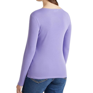 Camisetas Casuales de Manga Larga con Cuello Redondo para Mujer, Nuevas y Modernas, 100% Algodón, Tejido Liso Teñido, Ecológicas, Transpirables y de Secado Rápido - Product Image 2