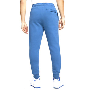 Men's Blue Woolen Polyester/Cotton Heavyweight Windproof Sweatpants Elastic Waist Casual Joggers with Pockets Winter Wear - Product Image 2