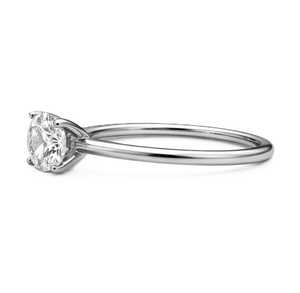 IGI Certified Round Brilliant Lab Created Diamond Engagement <b>Ring</b> Solitaire <b>Ring</b> 9K 10K Solid Gold Under Gallery Accent Diamonds - Product Image 2