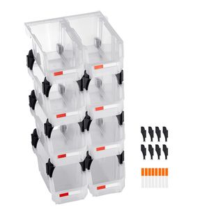 Set di 8 Contenitori Impilabili in Plastica 10,9 X 5,5 X 5,1 Pollici per Organizzazione e Stoccaggio nell'Armadio - Product Image 1