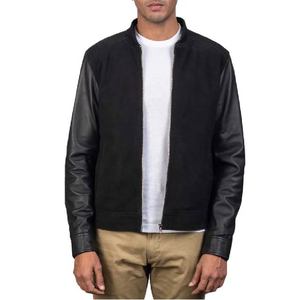 Blousons en daim pour hommes, en cuir de mouton véritable, fermeture éclair, col et poignets côtelés, deux poches intérieures et extérieures, vêtements d'extérieur élégants - Product Image 1