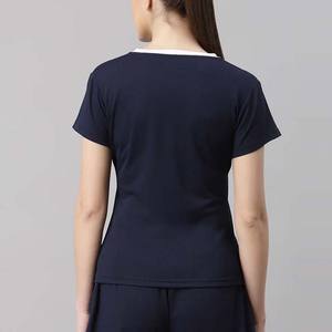 Camisetas de Verano al por Mayor para Mujer, Casuales, de Manga Corta, Cuello Redondo, Transpirables, de Secado Rápido, Ecológicas, de Alta Calidad, Poliéster/Algodón - Product Image 2